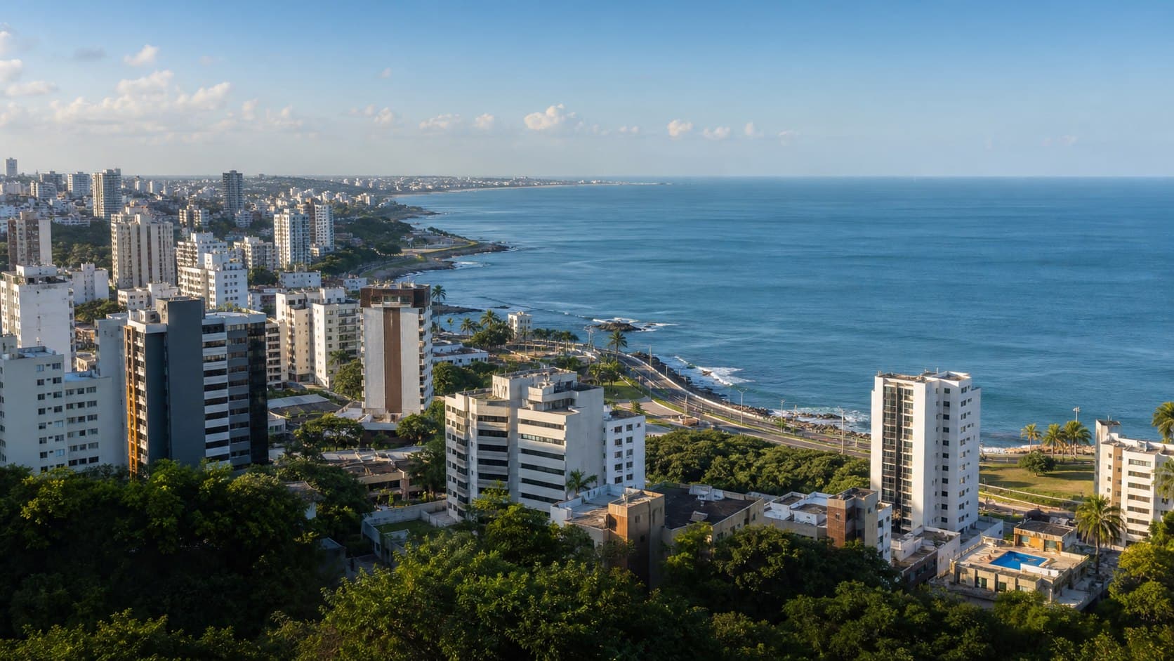 Vista demonstrativa da orla residencial de Salvador